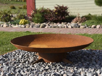 GrillSymbol Chiaro XL 91 cm Corten Steel Fire Pit for Garden Evenings