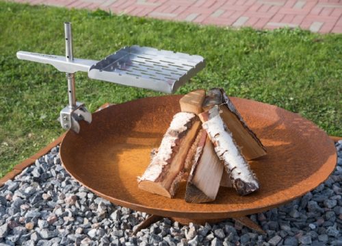 GrillSymbol Chiaro XL 91 cm Corten Steel Fire Pit for Garden Evenings