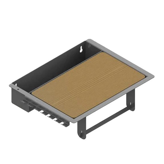 Prep Station for Asador | Stainless Steel & Bamboo BBQ Shelf