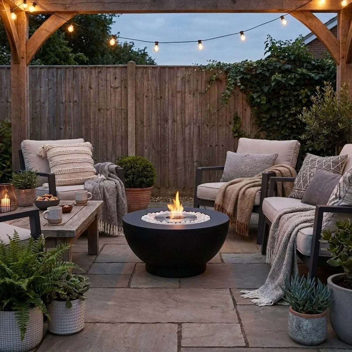 ScandiFlames Circula Black Bioethanol Fire Pit