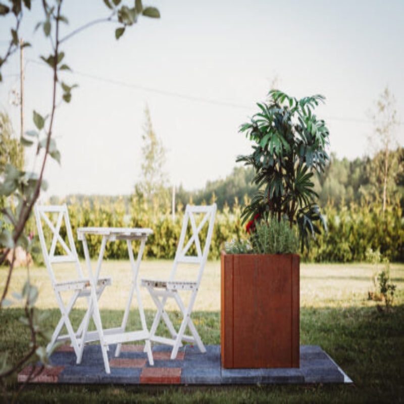GrillSymbol Clara XXL Corten Steel Planter Large Outdoor Cube