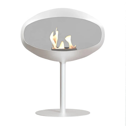 Cocoon Fires Pedestal White Bioethanol Fireplace with Adjustable Flame