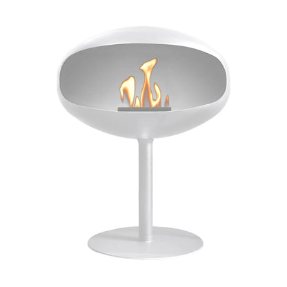 Cocoon Fires Pedestal White Bioethanol Fireplace with Adjustable Flame