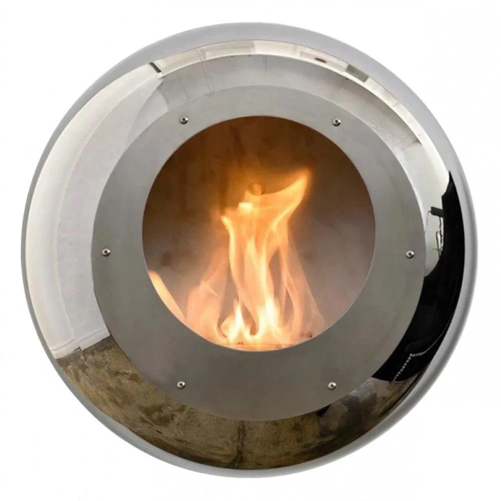 Cocoon Fires Vellum Polished Steel Wall Mounted Bioethanol Fireplace