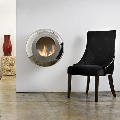 Cocoon Fires Vellum Polished Steel Wall Mounted Bioethanol Fireplace