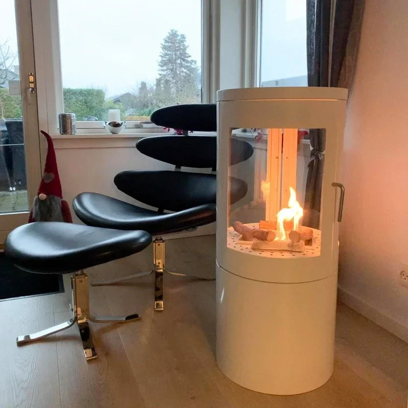 ScandiFlames Columbus White Bioethanol Fireplace 360° View
