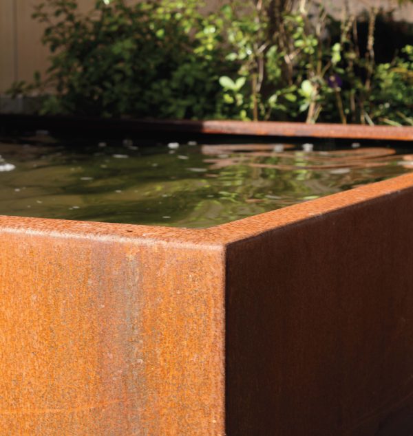 Handmade Corten Steel Cube Pond | British Made Garden Water Feature