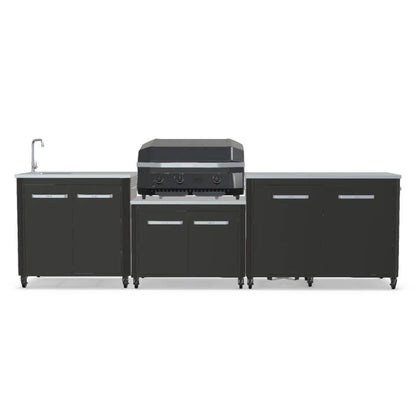 Cozze Modular Outdoor Kitchen with E Combo Plancha Grill and Sink