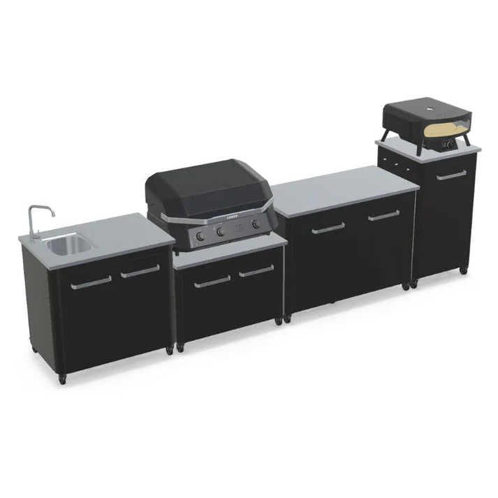 Cozze Modular Outdoor Kitchen with G 800 Grill, Sink and Optional Pizza Oven for Outdoor Cooking