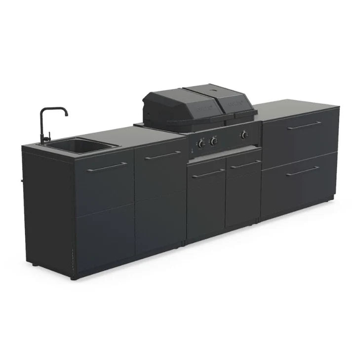 Cozze Elements Outdoor Kitchen with Gas Grill, Sink and Storage