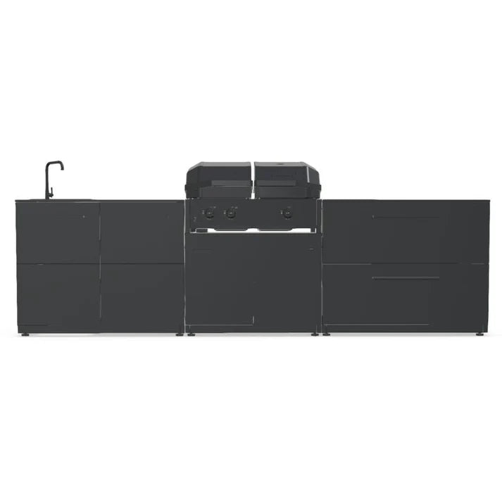 Cozze Elements Outdoor Kitchen with Gas Grill, Sink and Storage