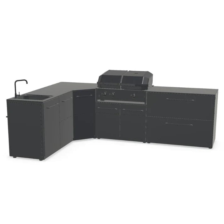 Cozze Elements L Shape Outdoor Kitchen with Gas Grill & Sink