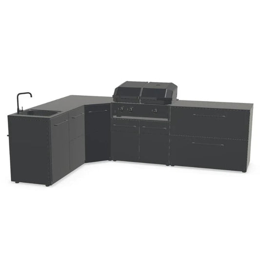 Cozze Elements L Shape Outdoor Kitchen with Gas Grill & Sink