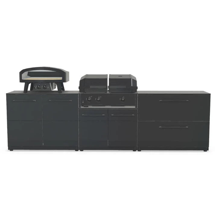 Cozze Elements Outdoor Kitchen with Quattro 900 Grill, Pizza Oven, Storage and Prep Space