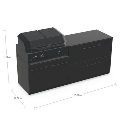 Cozze Elements Outdoor Kitchen with Quattro 900 Grill, Pizza Oven, Storage and Compact Design
