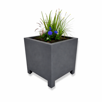 Arden Cube Planter with Feet Powder Coated Steel UK
