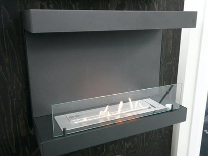 ScandiFlames Dakota Black Three Sided Wall Mounted Bioethanol Fireplace