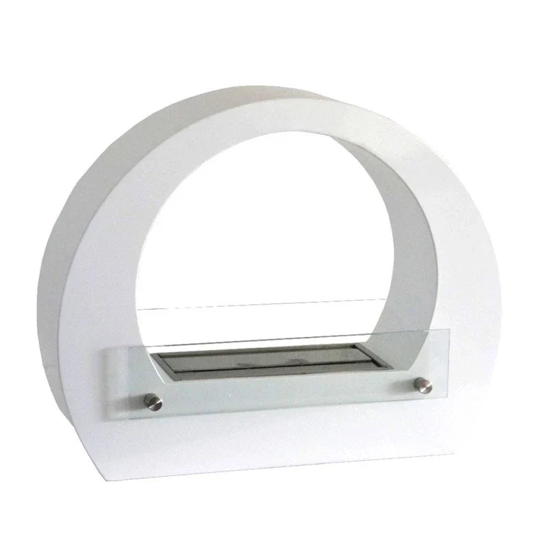 ScandiFlames Dallas White Bioethanol Fireplace with Safety Glass