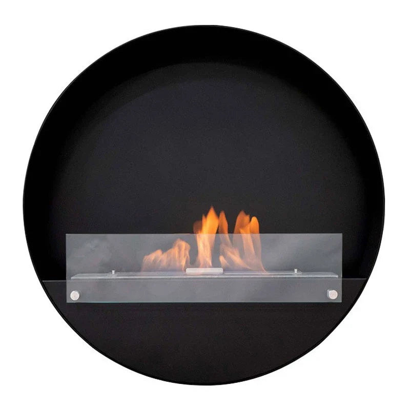 ScandiFlames Delaware XL Black Round Bioethanol Fireplace 80 cm