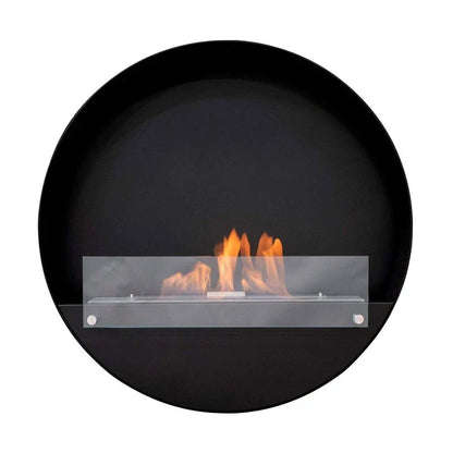ScandiFlames Delaware XL Black Round Bioethanol Fireplace 80 cm