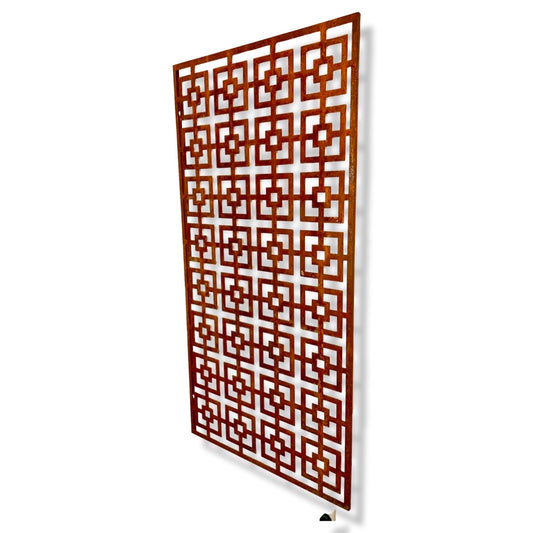 Patina Steel – Laser Cut Screen – Double Squared Design