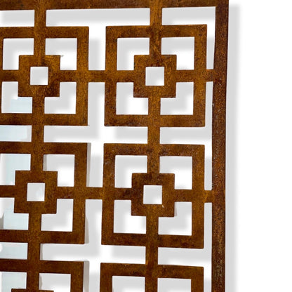 Patina Steel – Laser Cut Screen – Double Squared Design