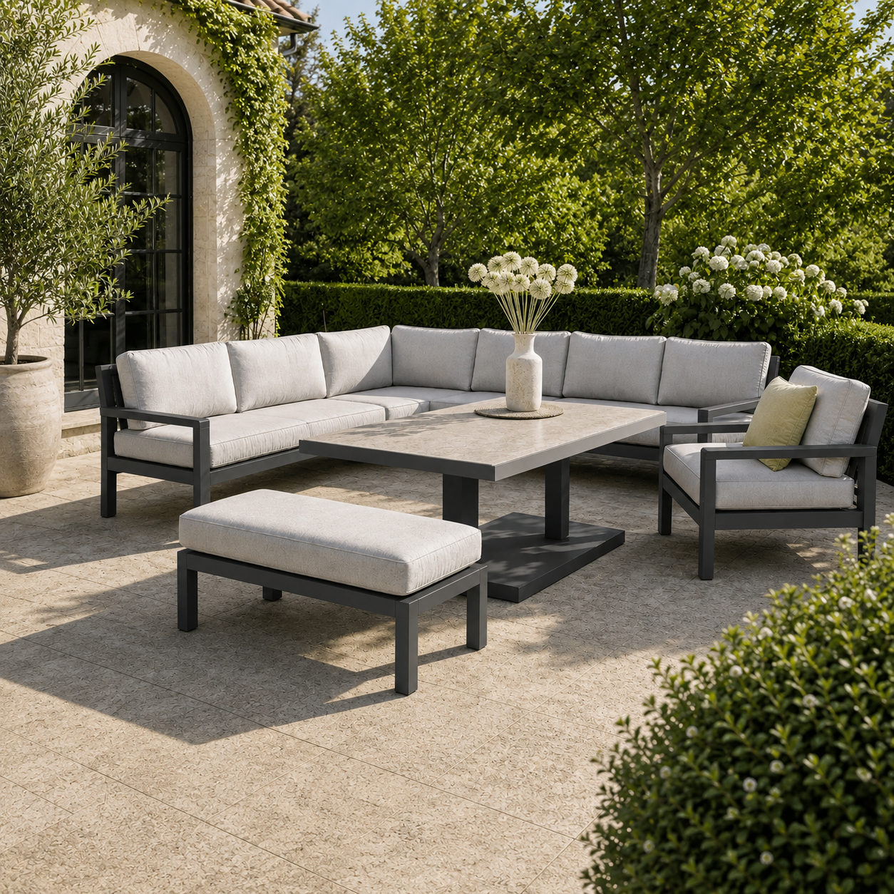 Hex Living Elevated Set in Anthracite Grey | Garden Furniture Set