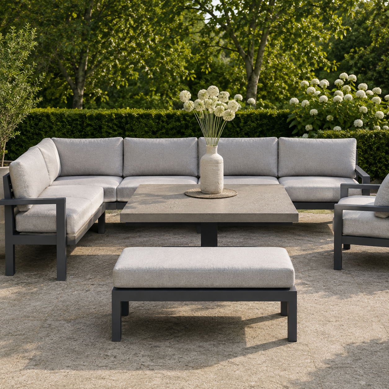 Hex Living Elevated Set in Anthracite Grey | Garden Furniture Set
