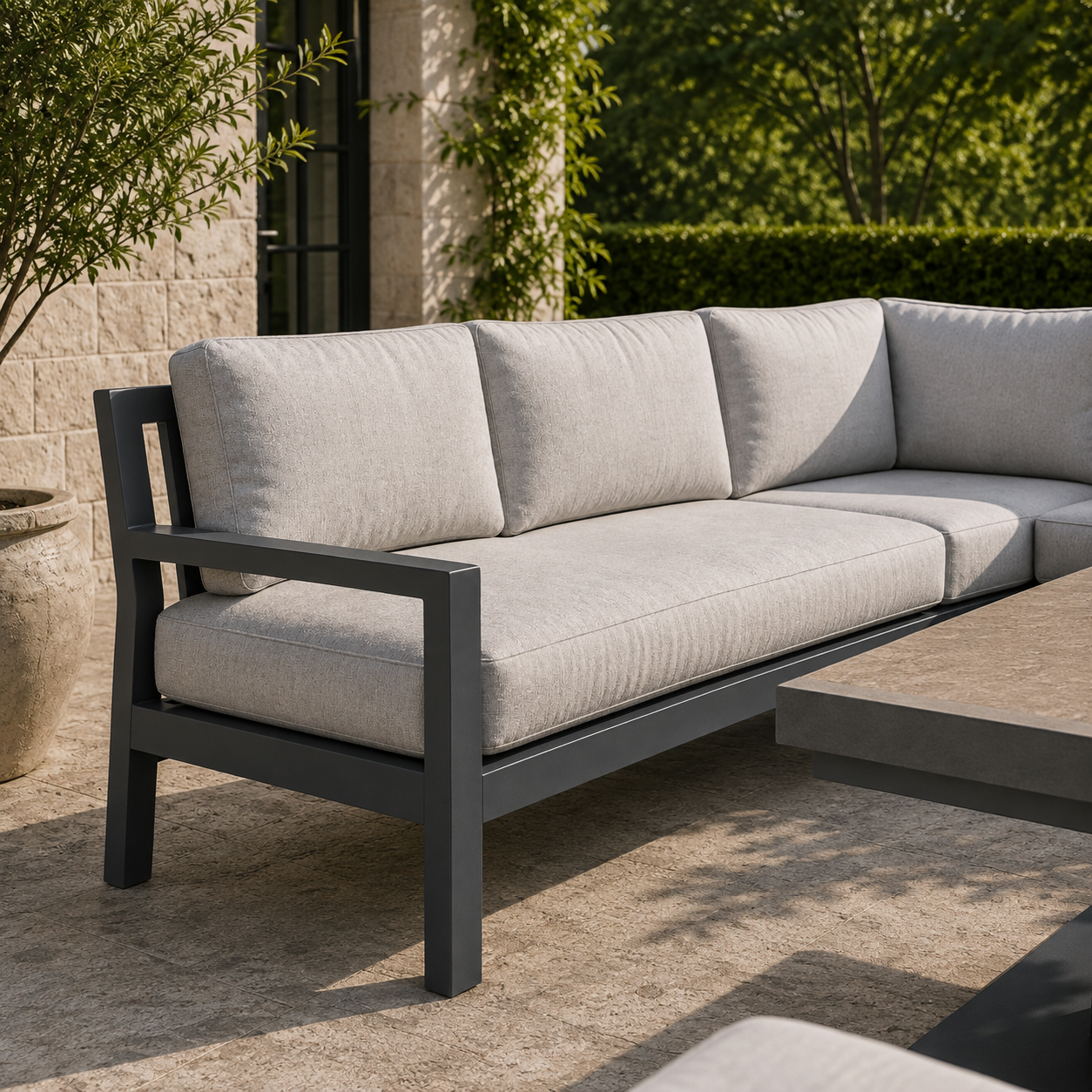Hex Living Elevated Set in Anthracite Grey | Garden Furniture Set