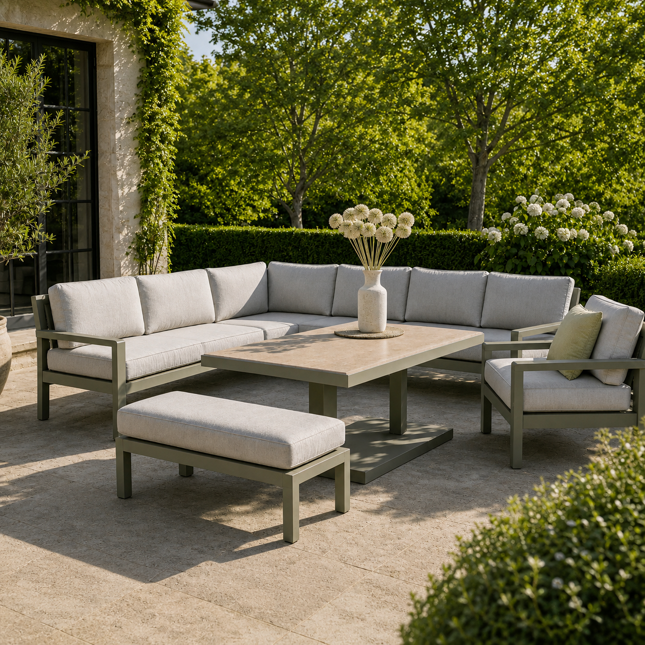Hex Living Elevated Set in Sage Green | Garden Furniture Set