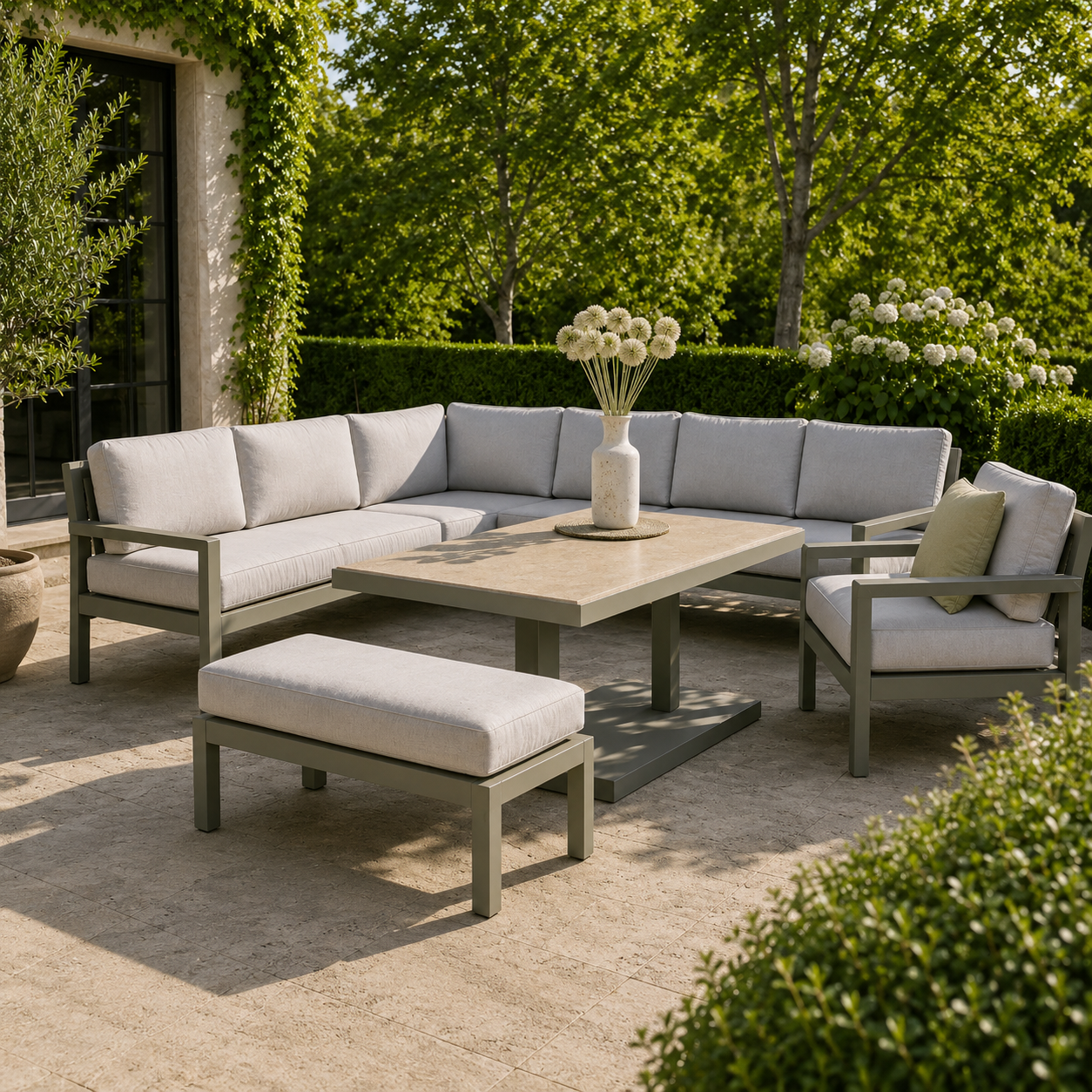 Hex Living Elevated Set in Sage Green | Garden Furniture Set