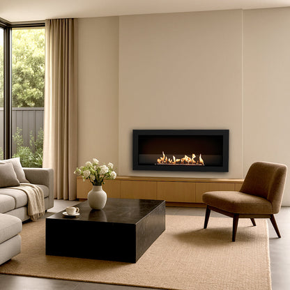 EcoSmart Frame 1000SS Built In Bioethanol Fireplace with Linear Flame