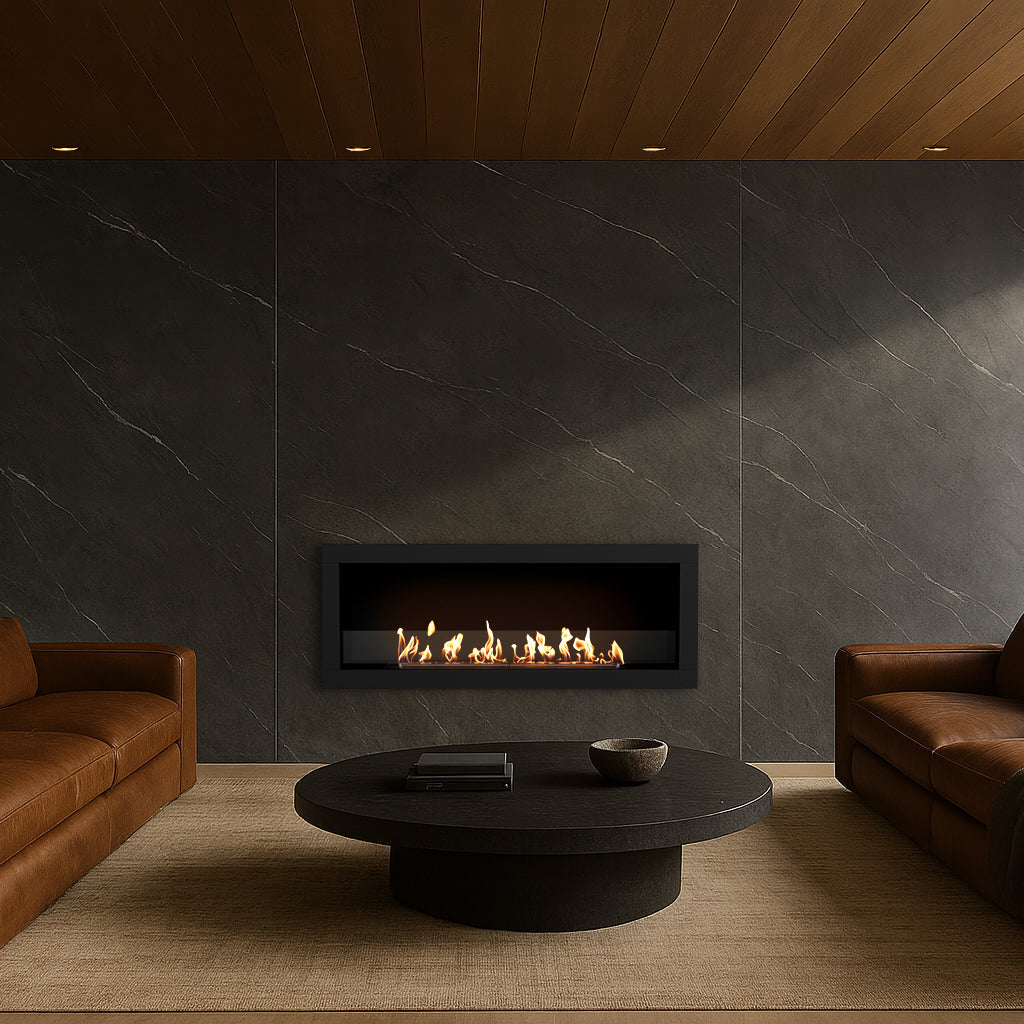 EcoSmart Frame 1200SS Built In Bioethanol Fireplace with Wide Flame