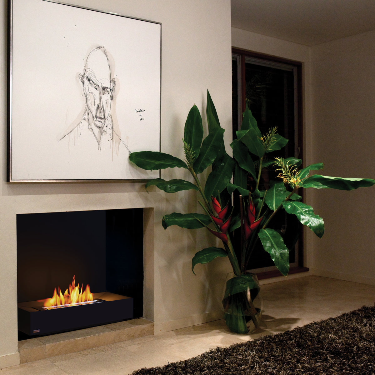 EcoSmart Fire Grate 30 Graphite Bioethanol Fireplace Insert