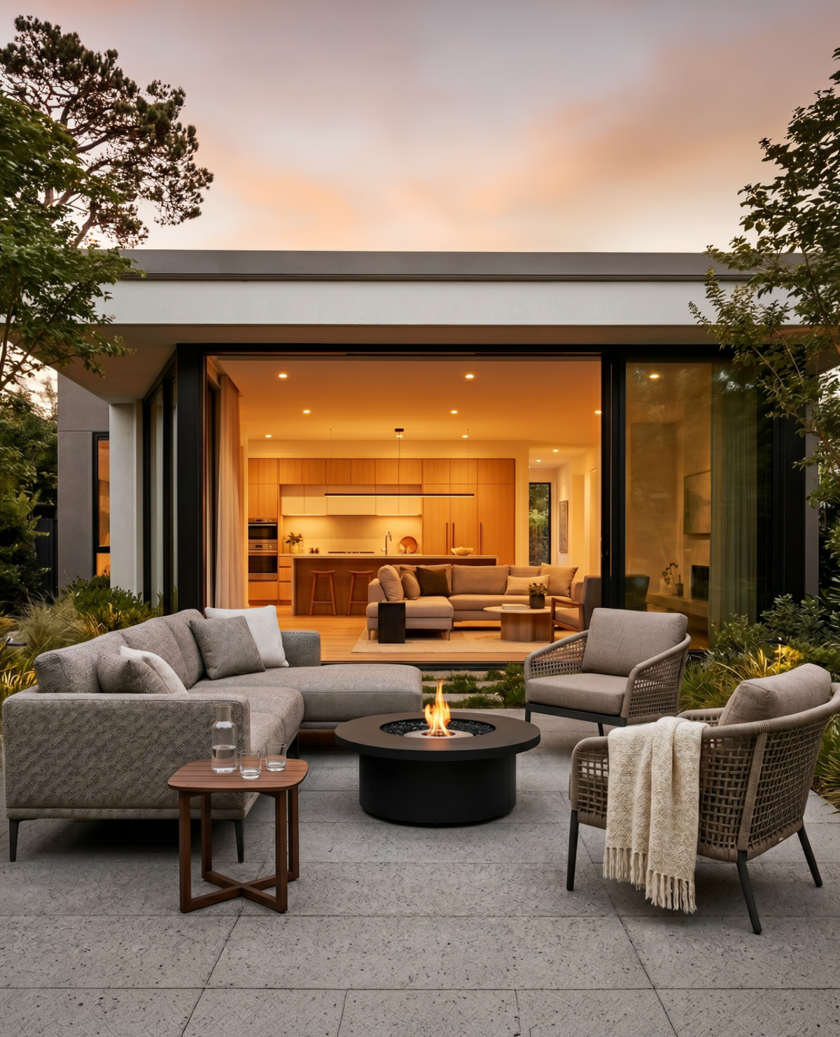 EcoSmart Fire Mimosa 40 Bioethanol & Gas Fire Pit Table with Modern Circular Design
