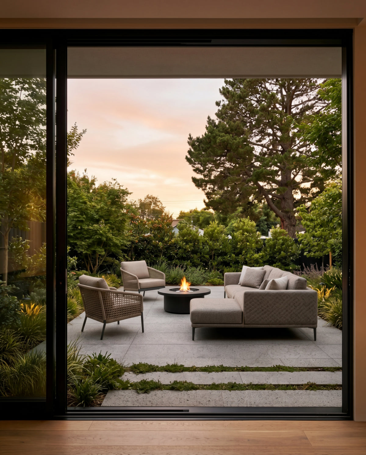 EcoSmart Fire Mimosa 40 Bioethanol & Gas Fire Pit Table with Modern Circular Design