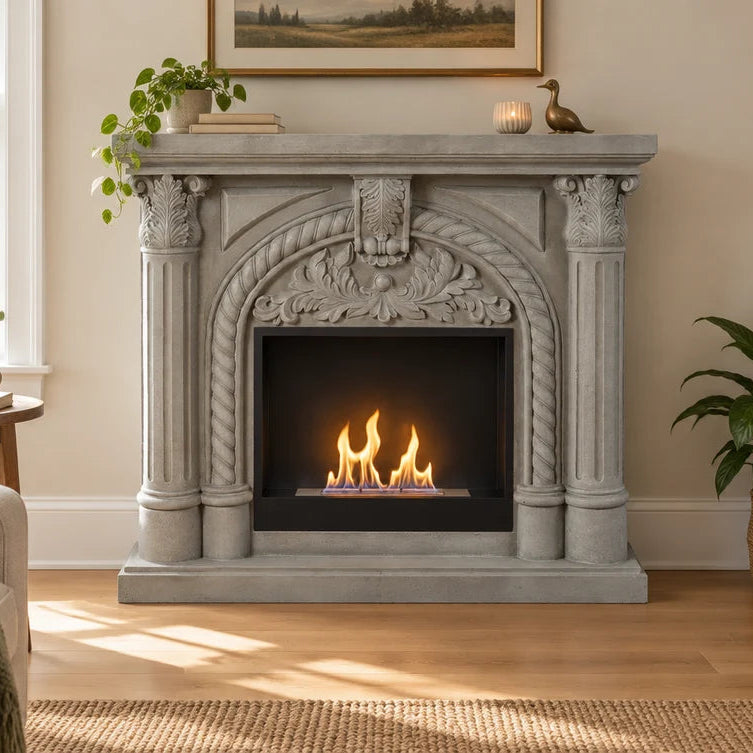 ScandiFlames Embla Bioethanol Fireplace with Classic Polystone Surround