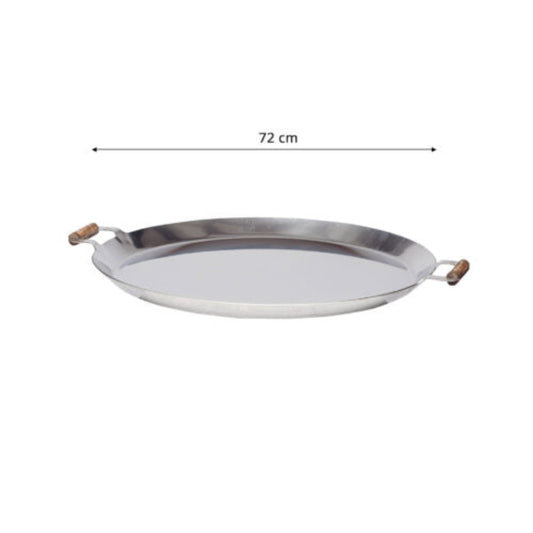 GrillSymbol 72 cm Stainless Steel Paella Pan for Easy Outdoor Cooking