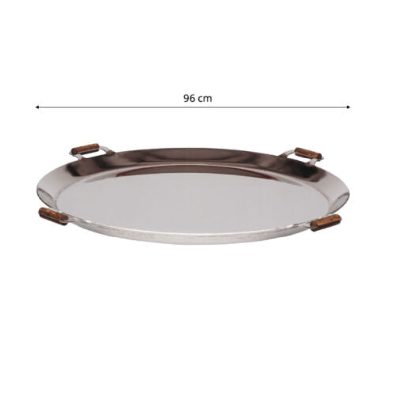 GrillSymbol 96 cm Stainless Steel Paella Pan for Large Scale Cooking