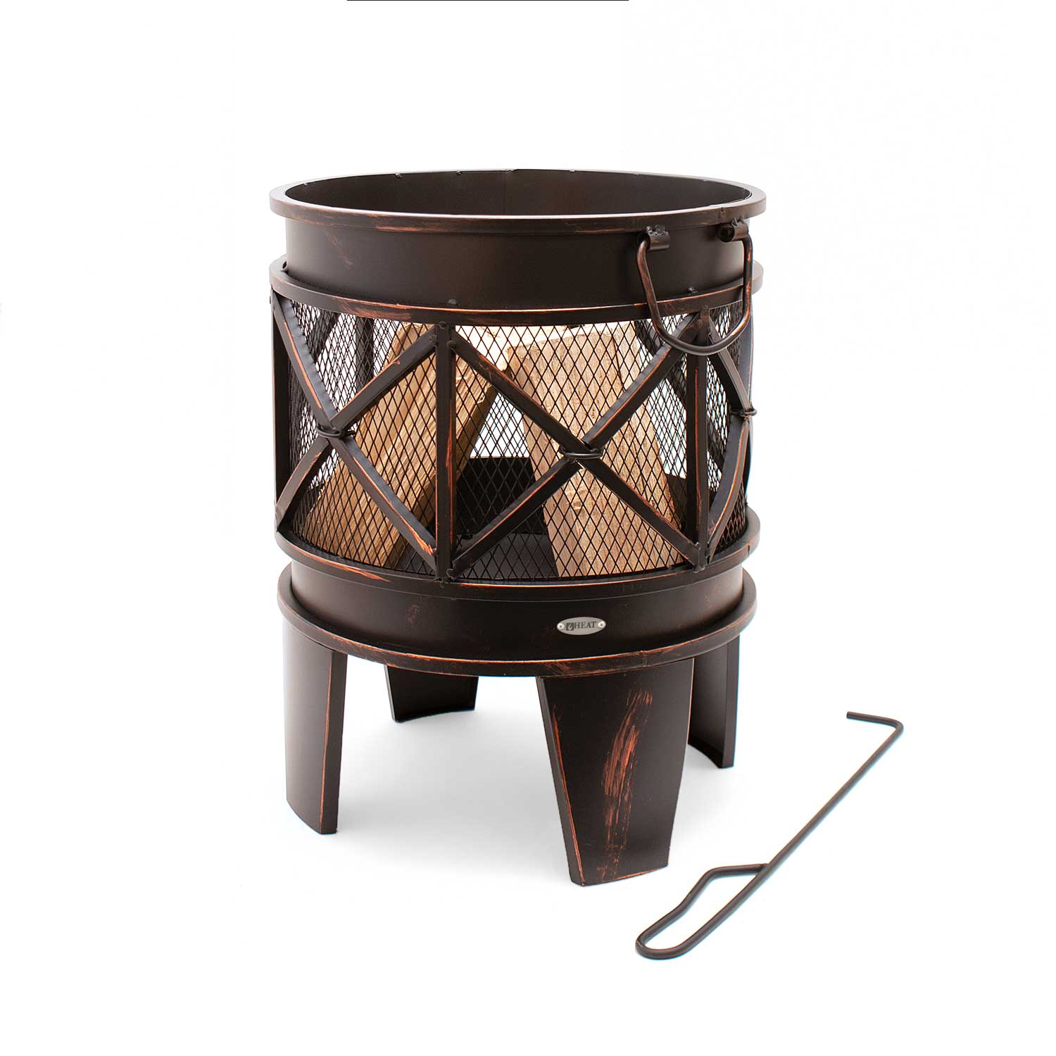 HEAT Firecask Bronze Fire Basket – Outdoor Patio Heater