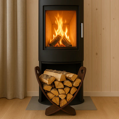 Log Rack Espresso – Indoor Firewood Holder in FSC Birch Wood