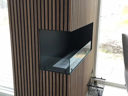 Foco Corner Left 800 Manual Bioethanol Fireplace with Two Sided Flames