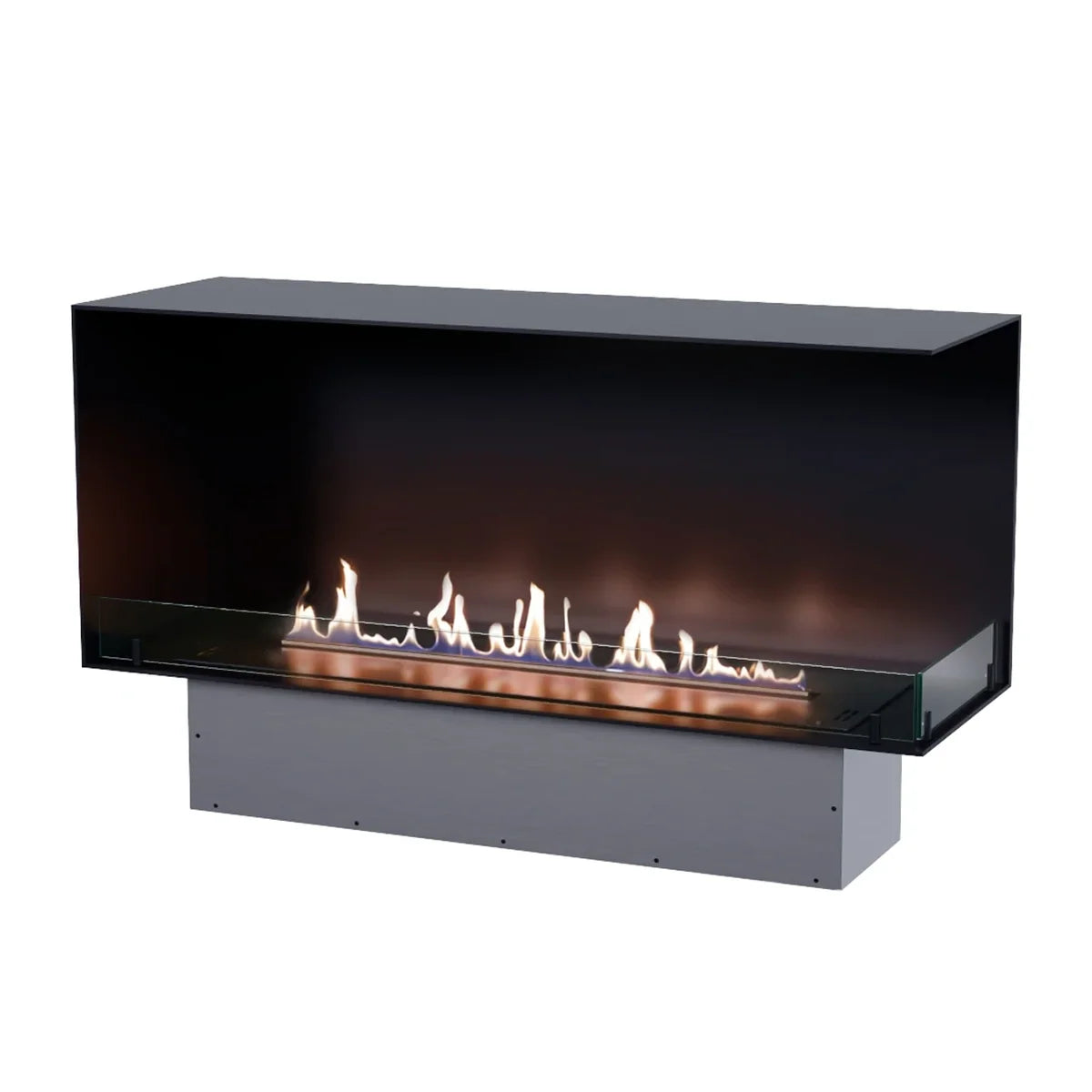 Foco Corner Right 1200 Manual Bioethanol Fireplace with Two Sided Flames