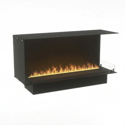 Foco Myst Corner Right 1200 Water Vapour Fireplace in Matte Black
