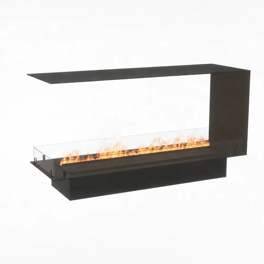 Foco Myst Room Divider 1200 Water Vapour Fireplace in Matte Black