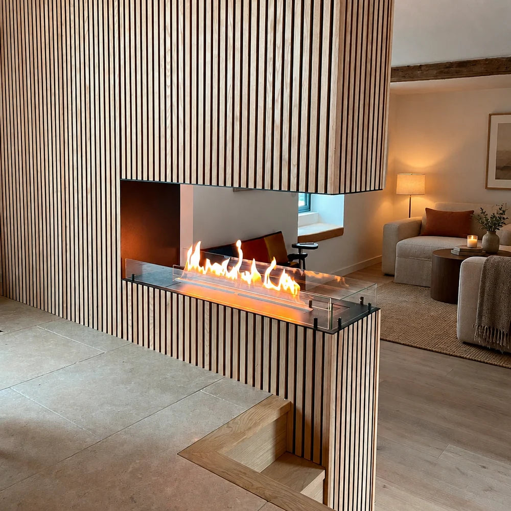 Foco Room Divider 1200 Built In Bioethanol Fireplace