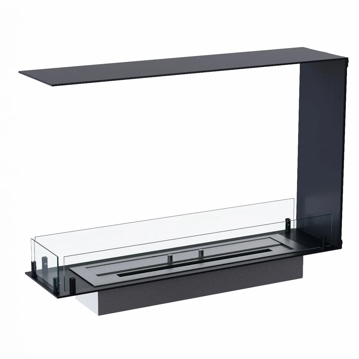 Foco Room Divider 800 Slim Bioethanol Fireplace with Three Sided Flames