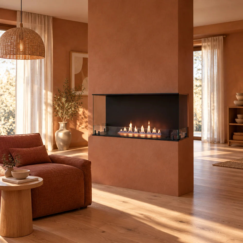 Foco Three 1000 Three Sided Built In Bioethanol Fireplace