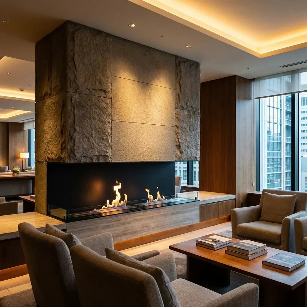  Foco Three 1800 Three Sided Built In Bioethanol Fireplace