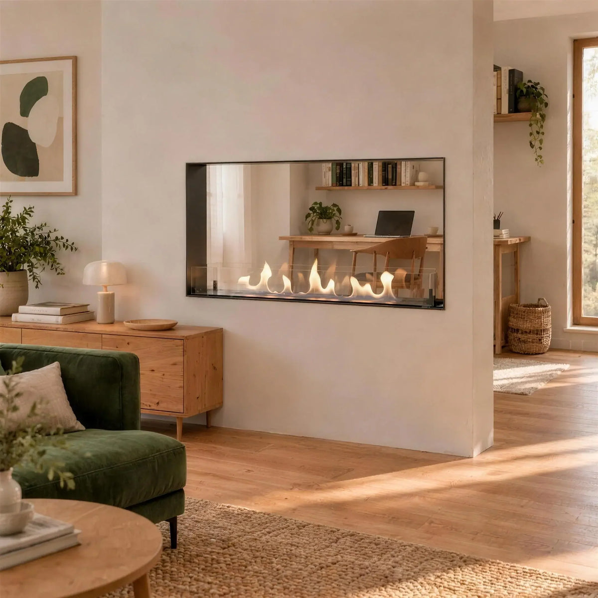 Foco Two 1000 Slim Tunnel Bioethanol Fireplace | See Through